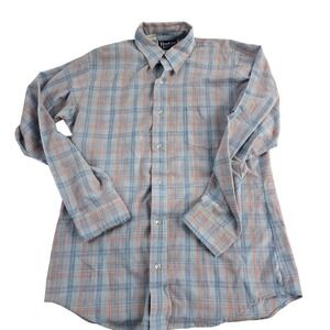 DeeCee Mr Tall Plaid Dress‎ Shirt Long Sleeve Men Size 15-15.5 Made USA
